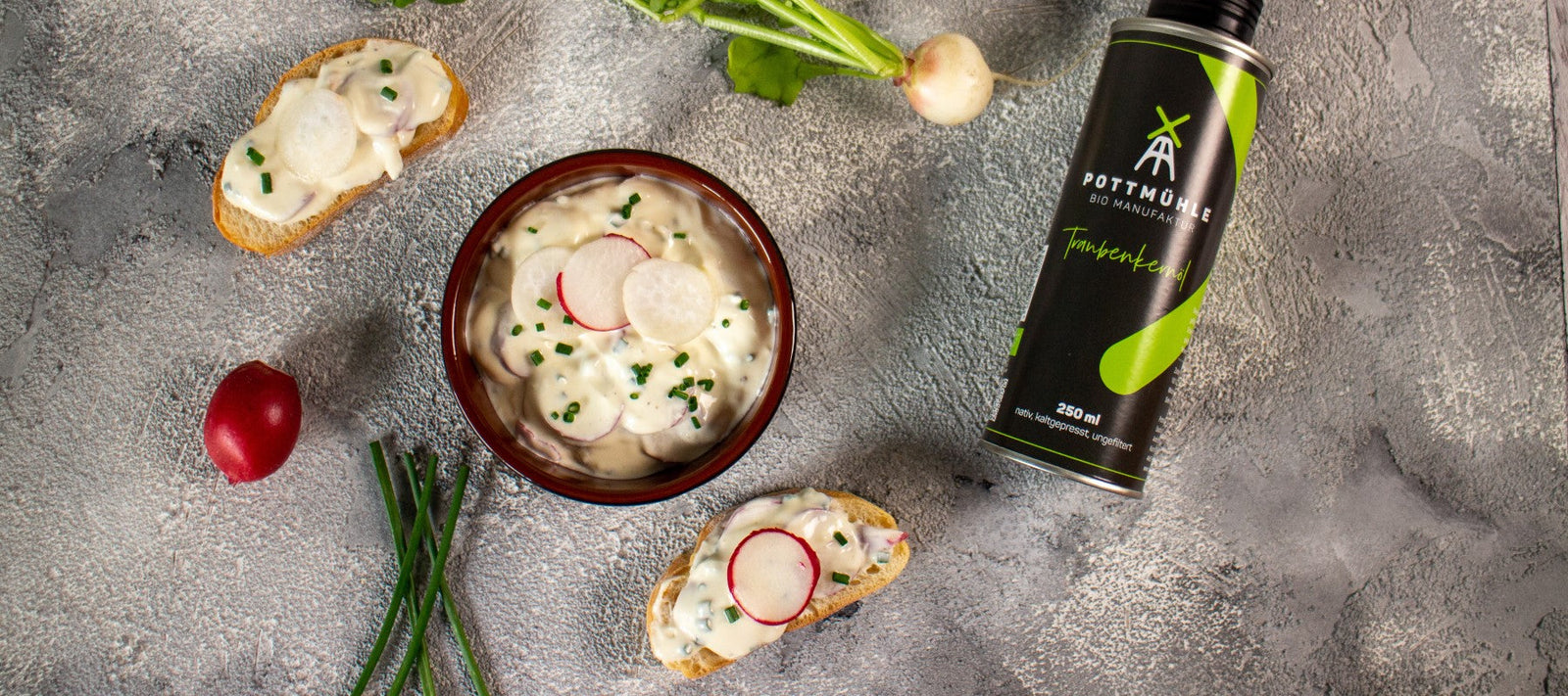 Rezept für Quark mit Radieschen uns Schnittlauch