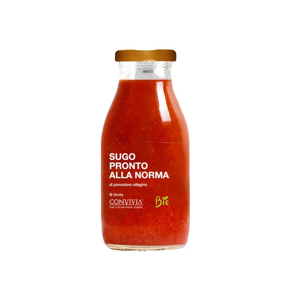 Bio-Kirschtomatensauce alla Norma – Traditionelle Sizilianische Pasta