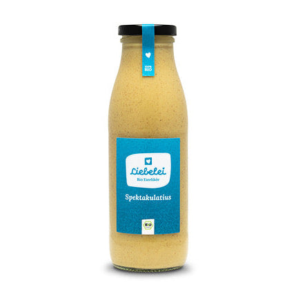 Liebelei Bio Eierlikör Spektakulatius 500 ml Flasche Vorderseite – winterlicher Eierlikör