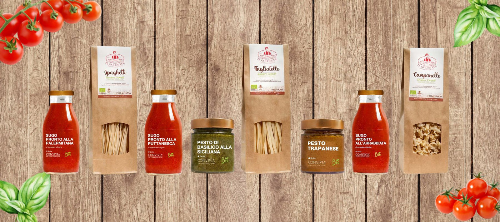 Bio-Pasta handgefertigt von Il Golosone | 6 Sorten & original sizilianische Tomatensaucen