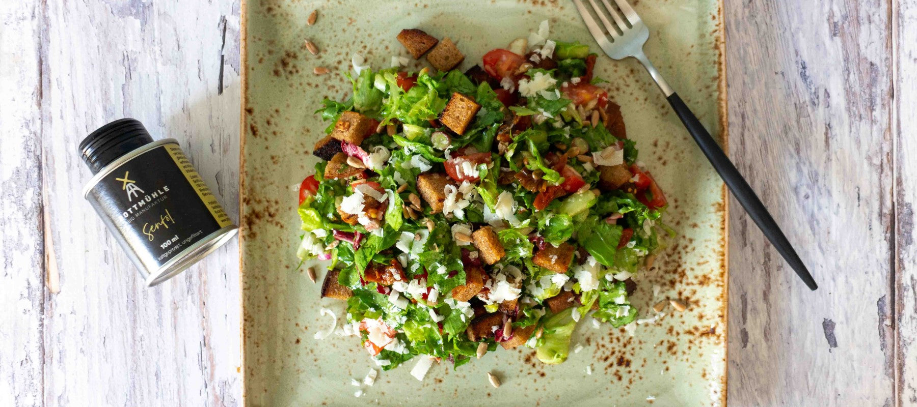 Pottmühle Bio Speiseöle Brotsalat mit Senföl