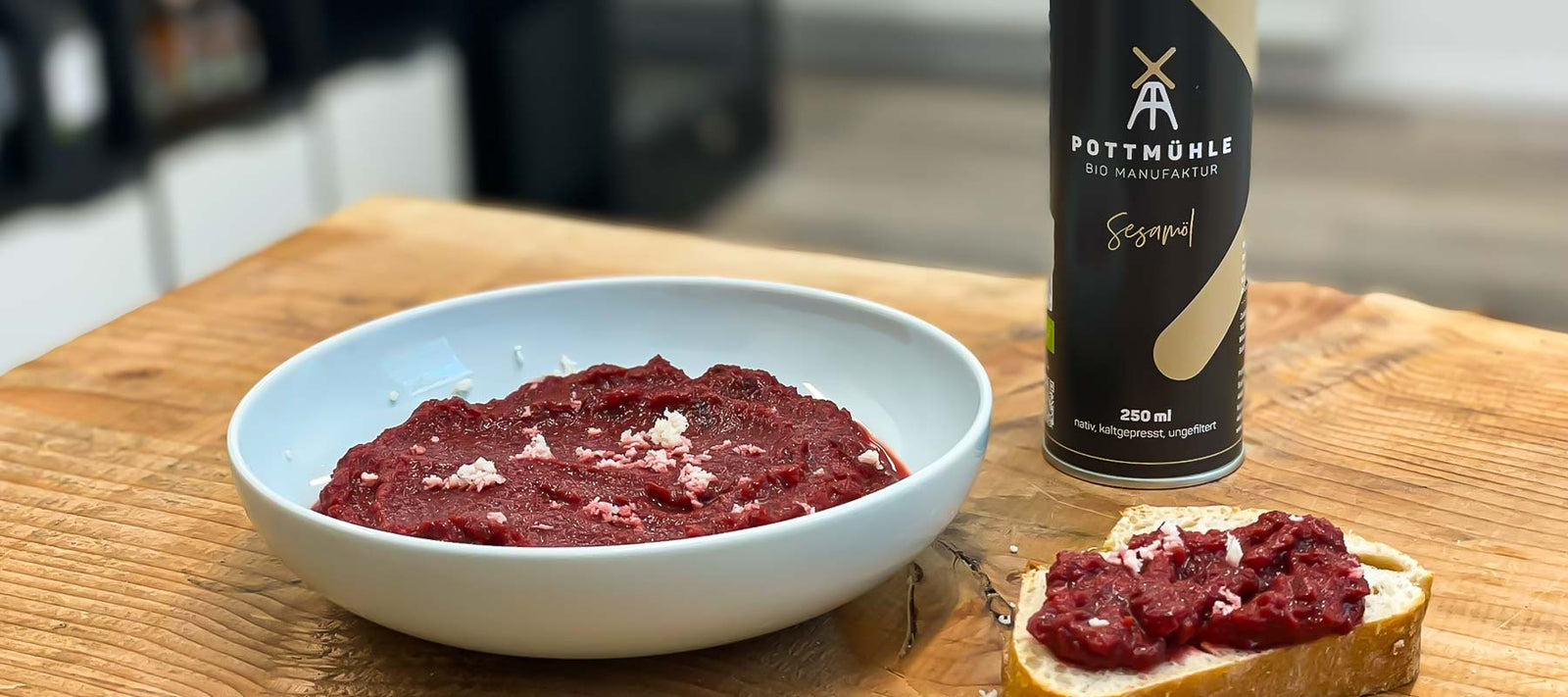 Rote Bete-Sesam-Dip Pottmühle
