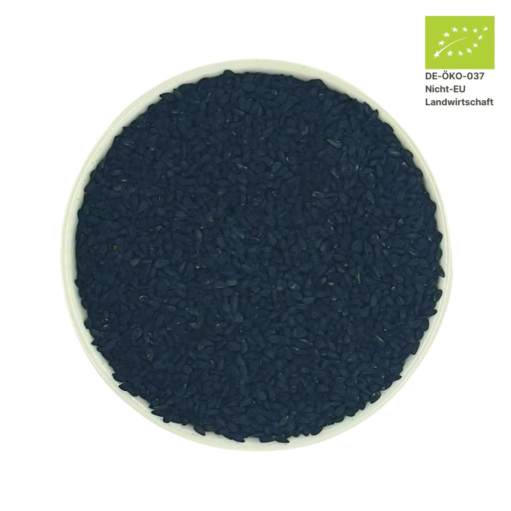 Bio Schwarzkümmel Samen Nigella sativa aus Ägypten in Schale