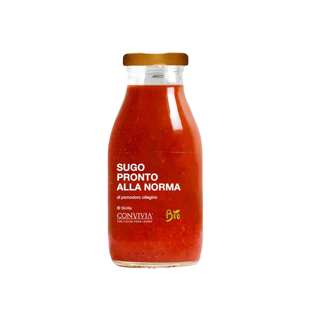 Bio-Kirschtomaten Sauce alla Norma Bio-Kirschtomaten Sauce alla Norma