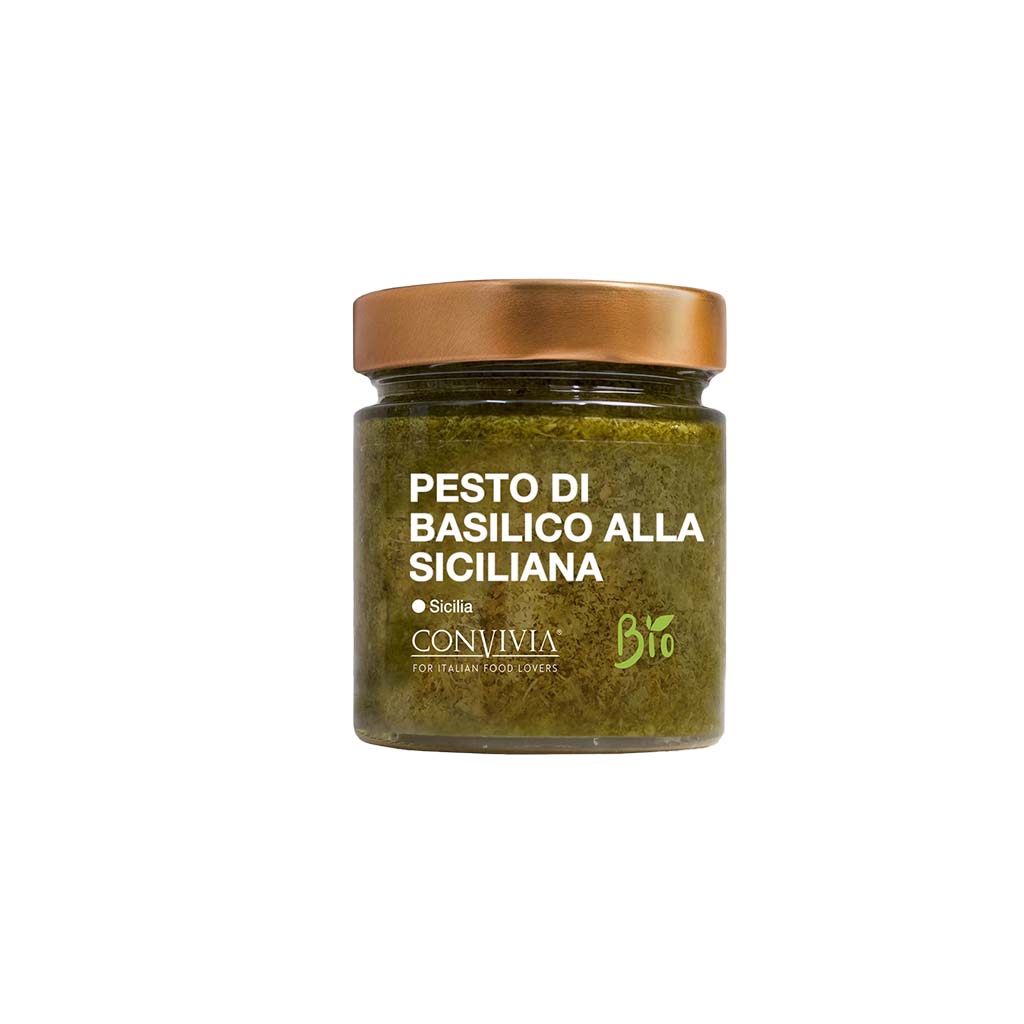 Convivia Bio-Basilikum Pesto aus sizilianischem Basilikum 190 g