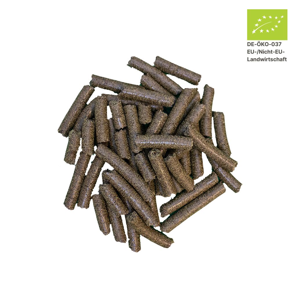 Pottmühle Bio-Hanf Presskuchen Pellets – regional, naturrein, reich an Nährstoffen aus handwerklicher Ölpressung