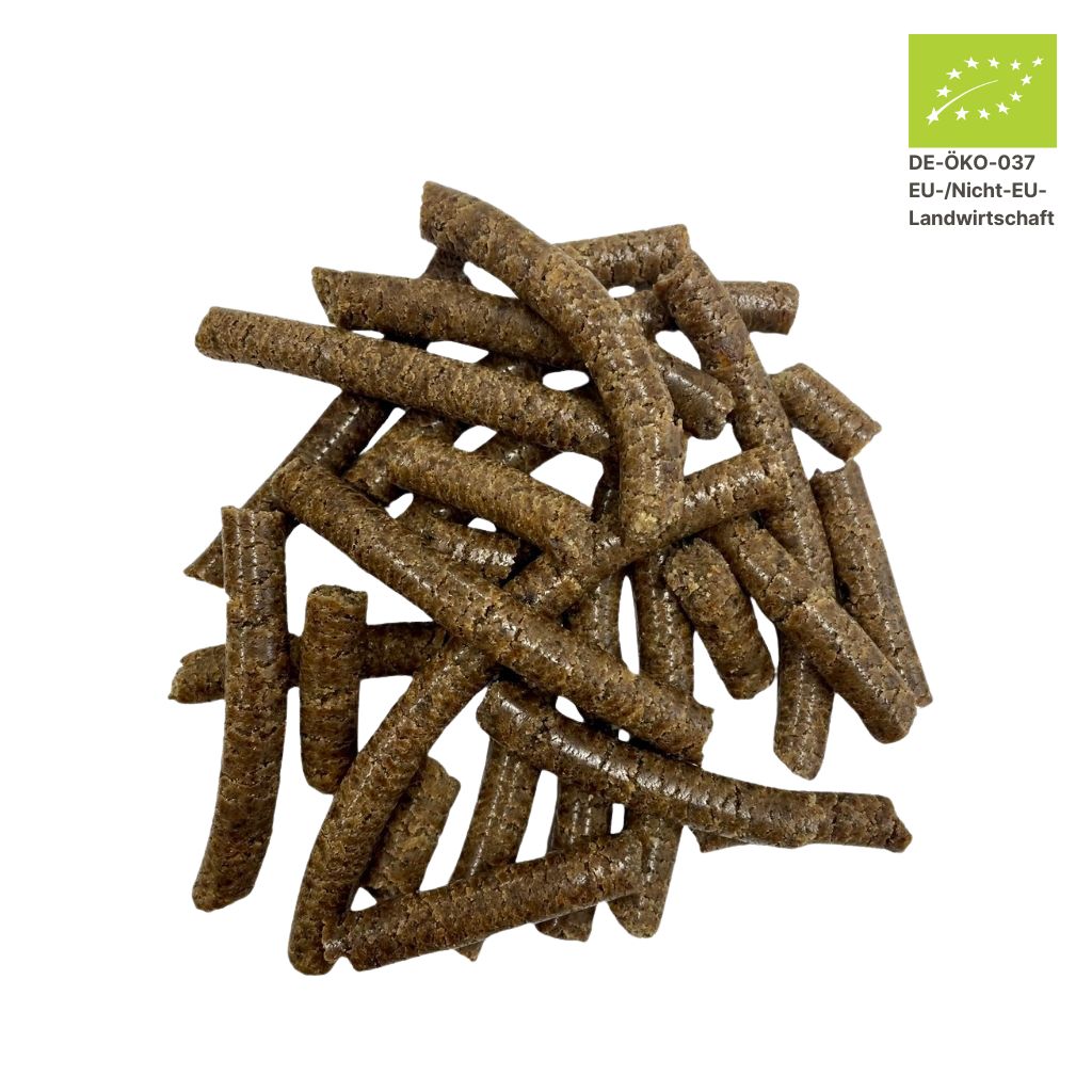 Pottmühle Bio-Walnuss Presskuchen Pellets – regional, naturrein, reich an Nährstoffen aus handwerklicher Ölpressung