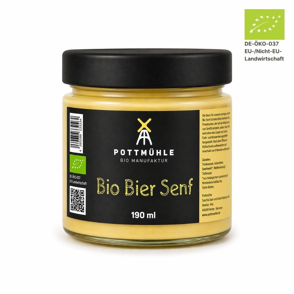  Pottmuehle Bio Bier Senf im Glas 190ml