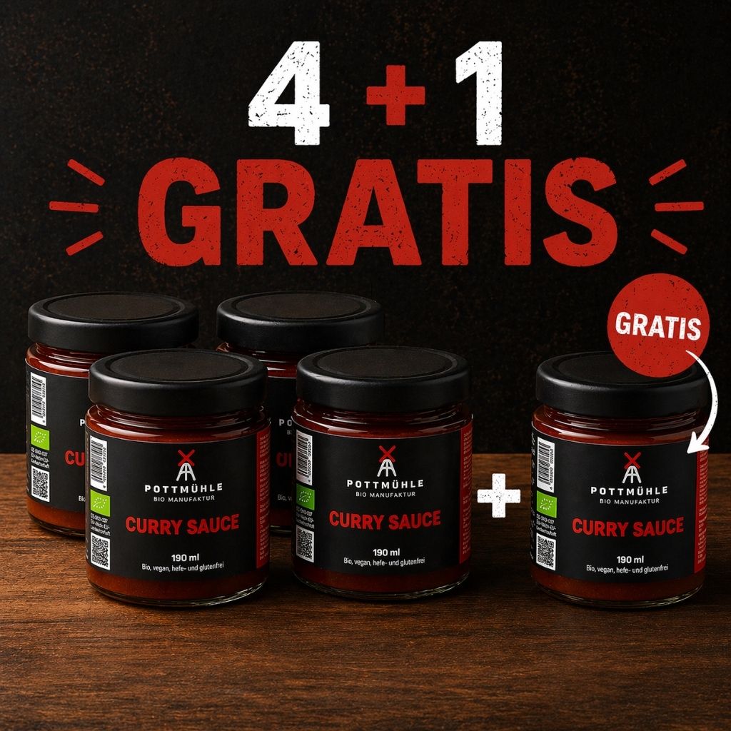 Pottmuehle Bio Curry Sauce im Glas 190ml 4+1 geschenkt