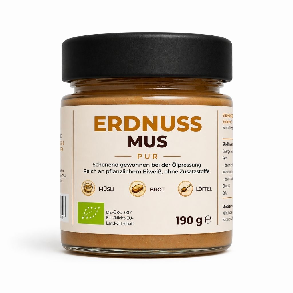 Pottmühle Bio Erdnussmus im Glas 190 g