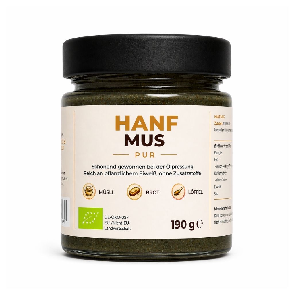 Pottmühle Bio Hanfmus im Glas 190 g