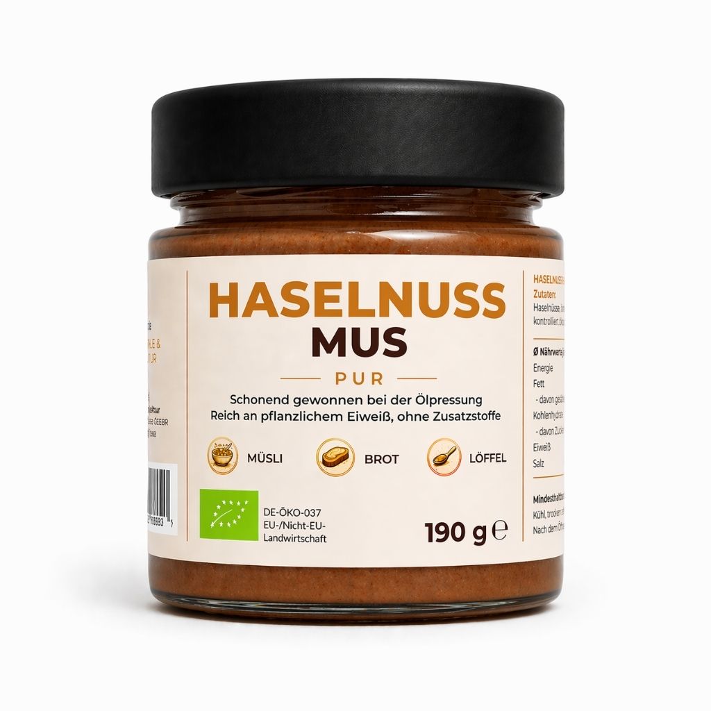 Pottmühle Bio Haselnussmus im Glas 190 g