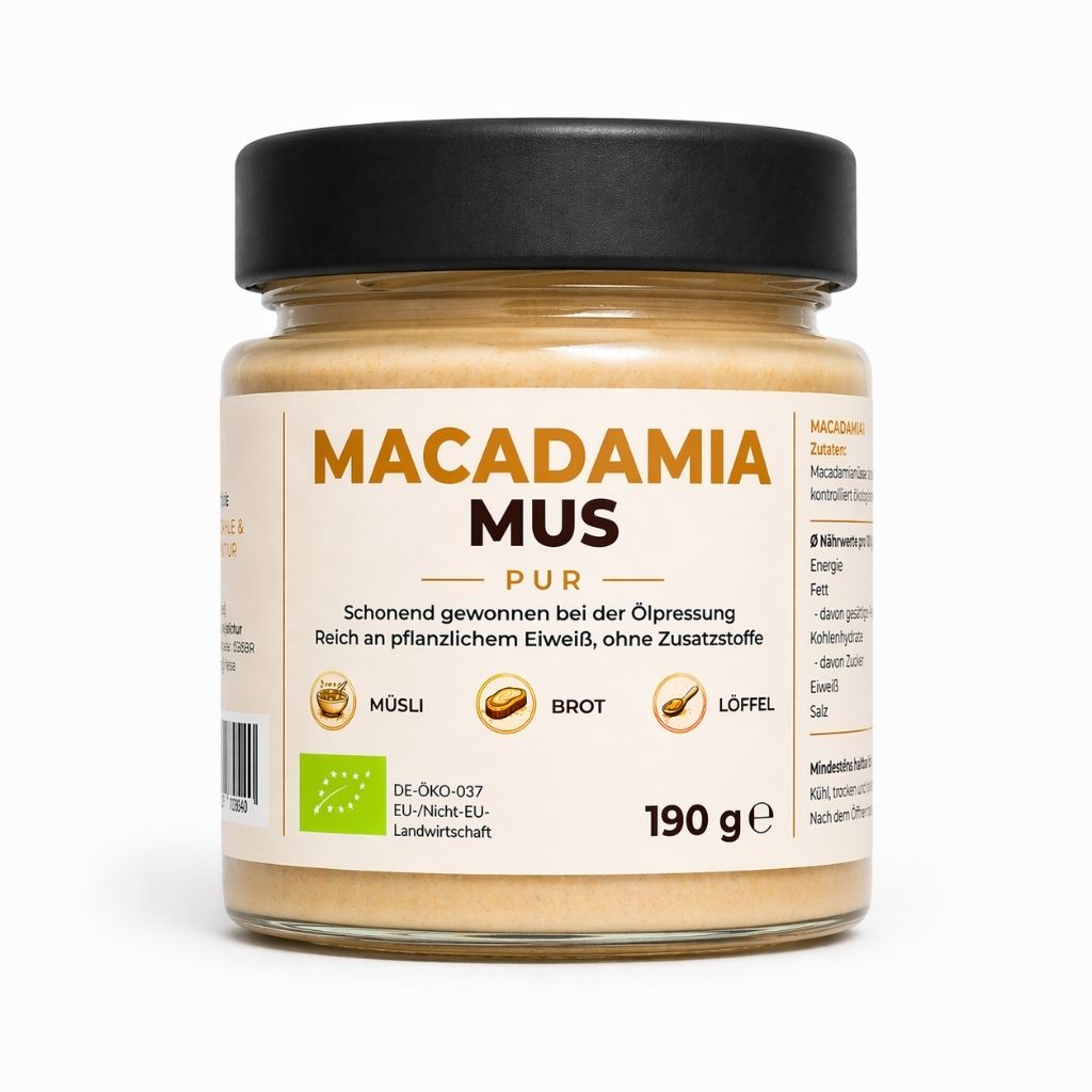 Pottmühle Bio Macadamianussmus im Glas 190 g