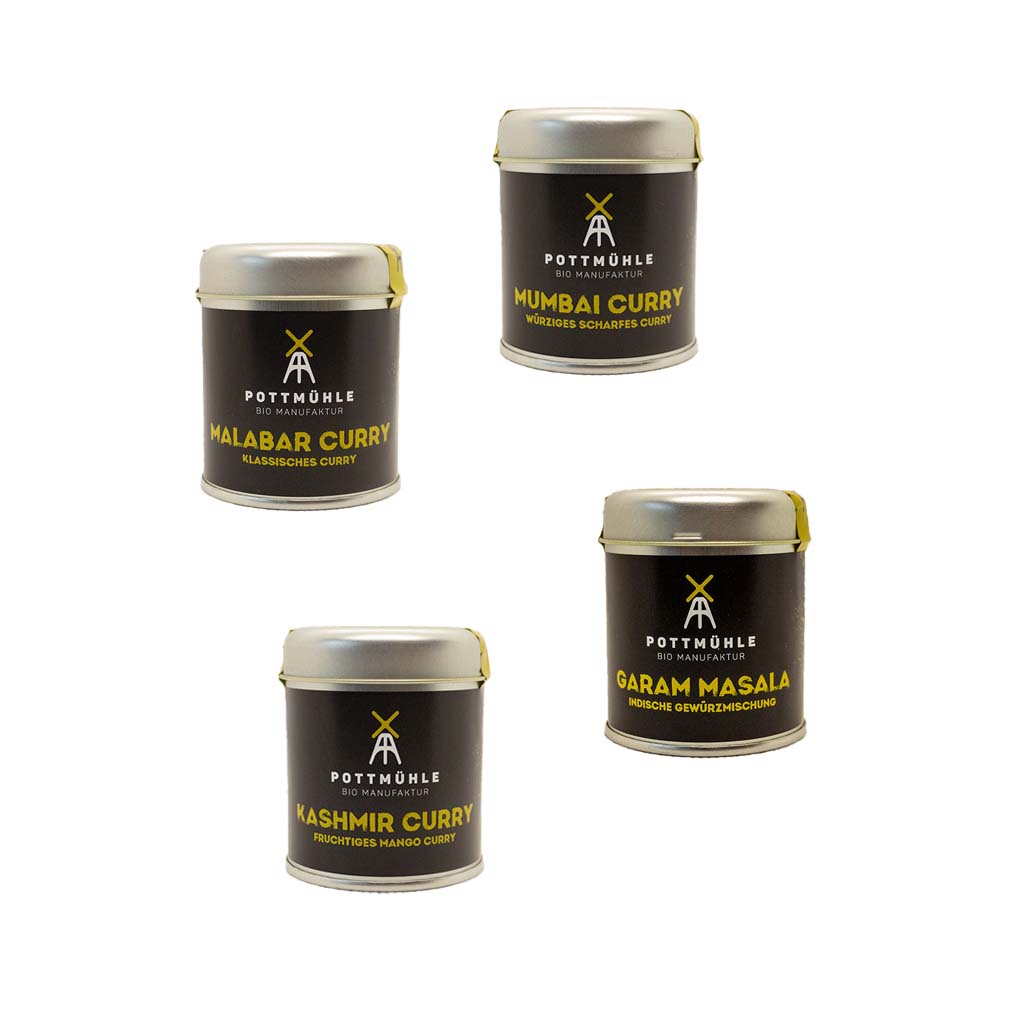 4 Bio Curry Mischungen zum Sparpreis online kaufen ✓ bio ✓ fairtrade ✓ beste Qualität ✓ 