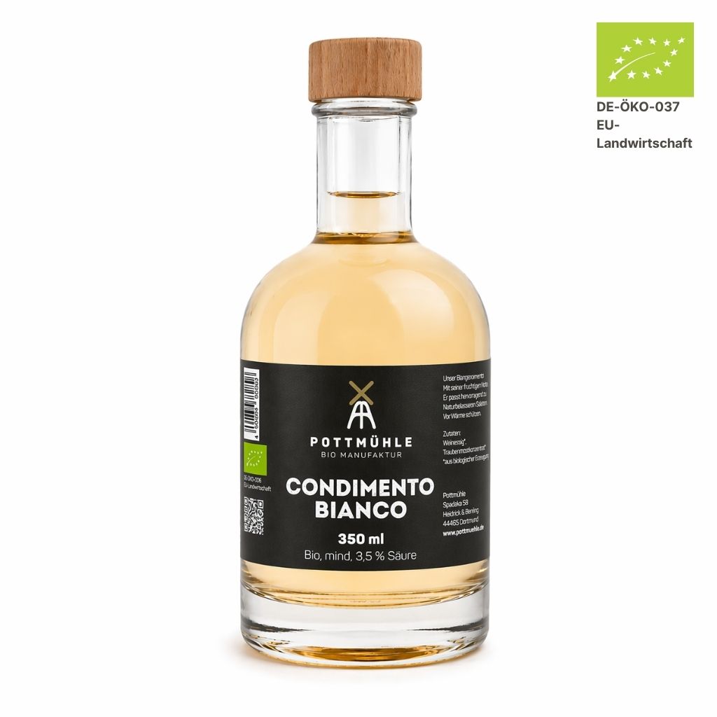 Pottmühle Condimento Bianco Weißer Balsamico in Apothekerflasche 350 ml