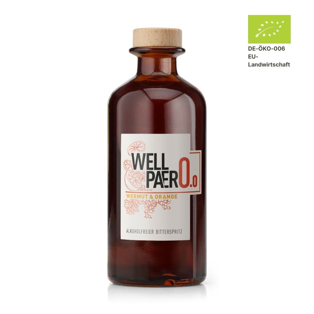 Sasse Wellpaero Wermuth Orange alkoholfreier Spritz in Glasflasche 350 ml
