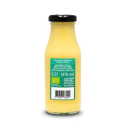 Liebelei Bio Eierlikör Flotte Orange 200 ml Rückseite mit Zutaten