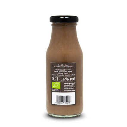 Liebelei Bio Eierlikör Schokokuss 200 ml Rückseite mit Inhaltsstoffen