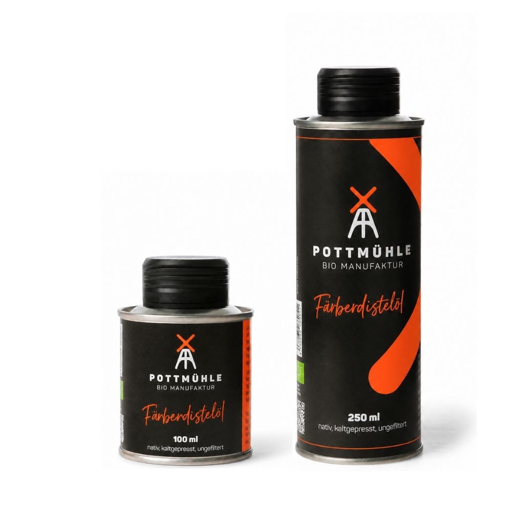 Pottmühle - Kaltgepresstes Färberdistelöl - bio, nativ, ungefiltert 100 ml + 250 ml