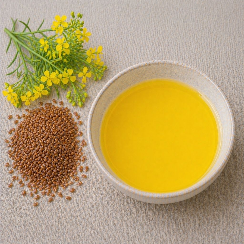 Pottmühle Bio Leindotteröl in Schale – kaltgepresst, ungefiltert, spargeliger, erbsiger Geschmack für Küche und Salate mit Leindottersamen und Leindotterblüten