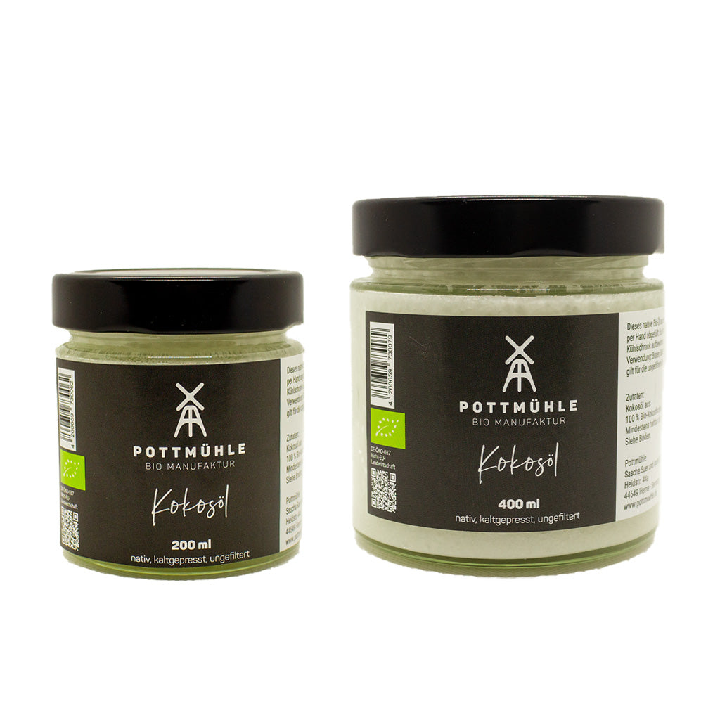 Kaltgepresstes Kokosöl - bio, nativ, ungefiltert - 200 + 400 ml